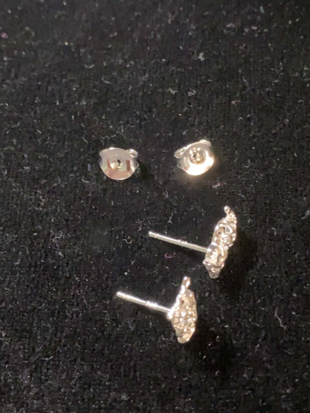 .925 Sterling Silver Natural Blue Sapphire Owl Earrings - Picture 4 of 4